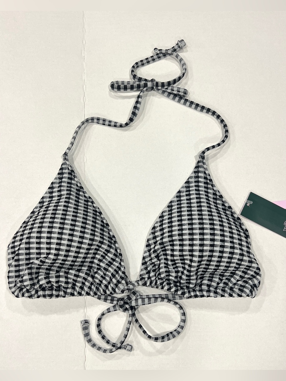 Wild Fable Black & White Gingham Triangle Bikini Swim Top